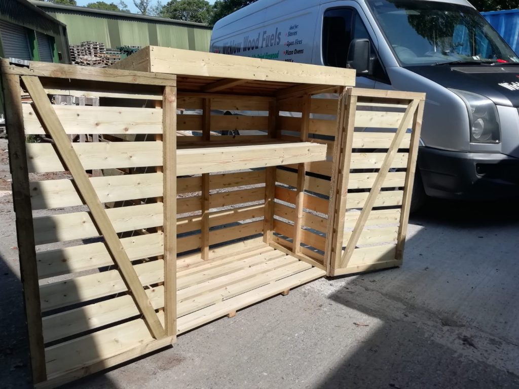 Single Log Storage Box With Cover Door ( Fits 1 Bulk Bag + Kindling