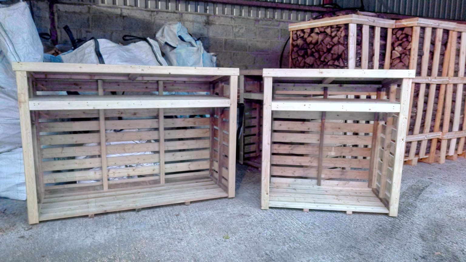 Single Log Storage Box ( Fits 1 Bulk Bag + Kindling) Wicklow Wood Fuels